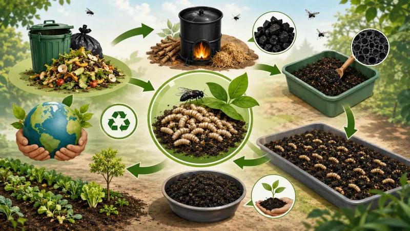 Manfaat Bagi Lingkungan Pada Penerapan Biochar Pada Budidaya Maggot BSF
